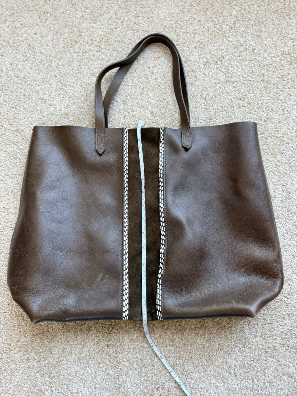 Madewell Brown The Transport Tote Suede Inset Edition